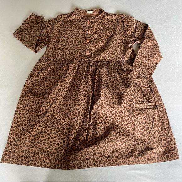 kids boutique wynken 💯 cotton leopard dress / size 10 years - Picture 1 of 3